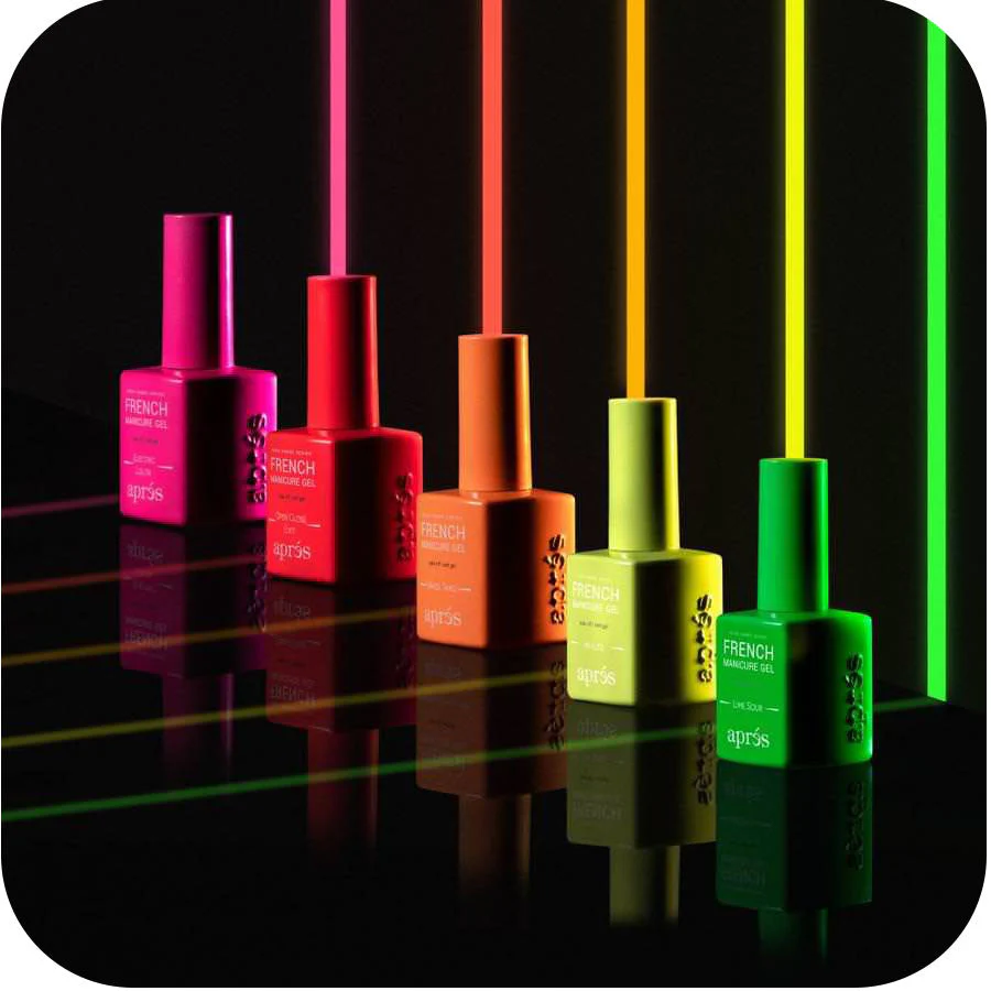 Apres French Manicure Gel Neon Ombre Set (5pcs) - Image 3