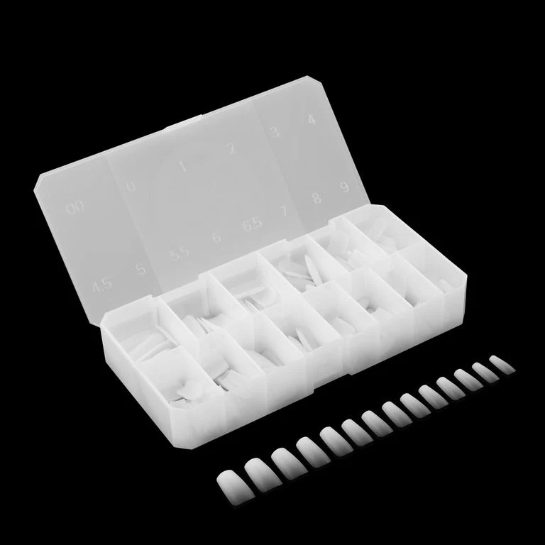 Apres Ombre Gel-X Tips (Natural Square Medium) 210pcs Box - 14 Sizes - Image 3